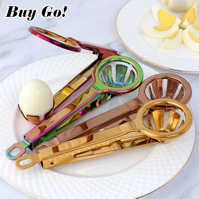 Kitchen Egg Slicer Cutting Egg into a Flower Shaped Handheld Stainless Steel Egg Cutter