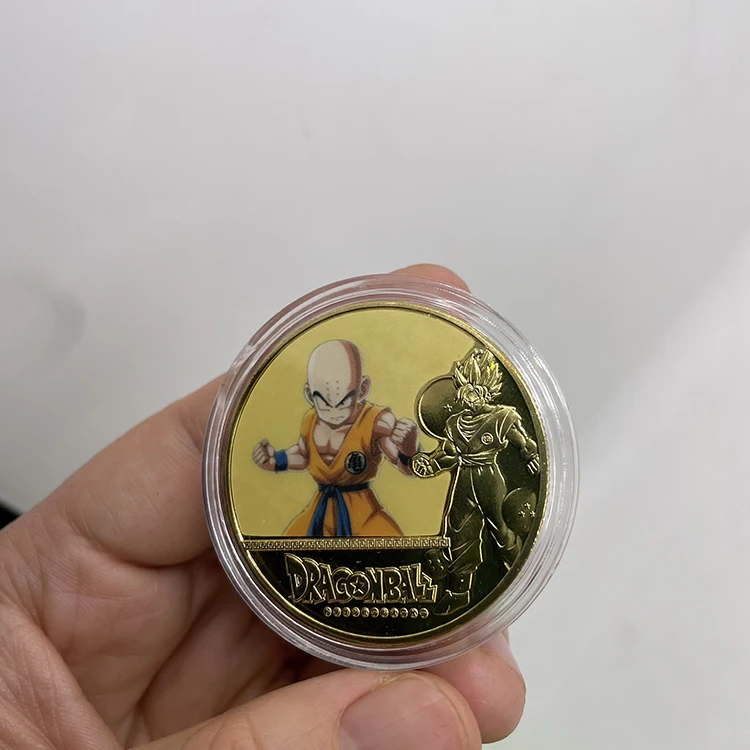 22 Designs Japanese Anime Metal Coin Dragon Ball Z Metal 3d Gold Coin Manufacturer