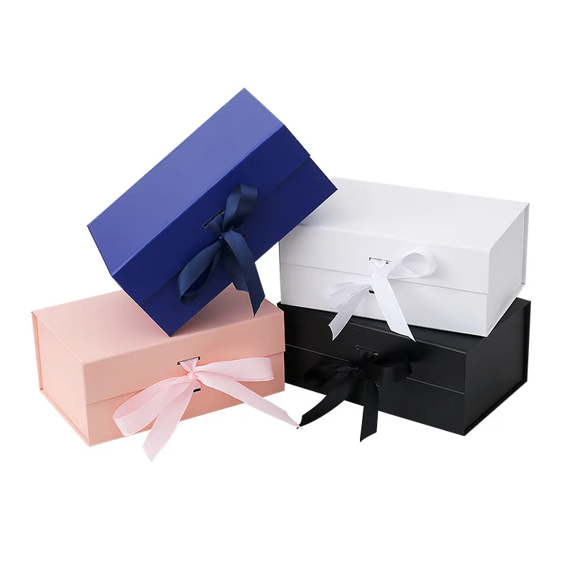 Custom luxury wedding dress easy to assemble  packing cardboard box birthday guest gift flat pack collapsible boxes