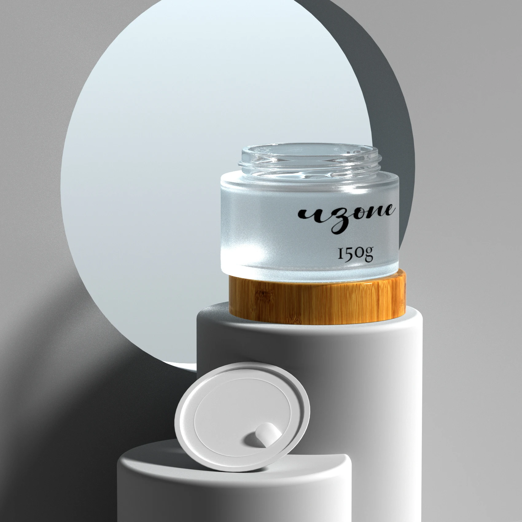 Ready To Ship Nice Jar 15ml 30ml 50ml 100ml 150ml 200ml clear frosted glass jar with bamboo wood lid for body cream