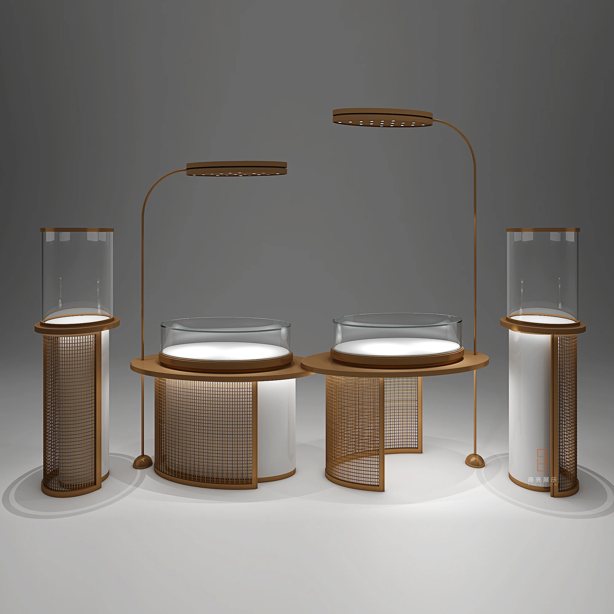 Support custom jewelry display cabinet jewelry showcase Glass luxurious exhibition stand for jewelry trinkets