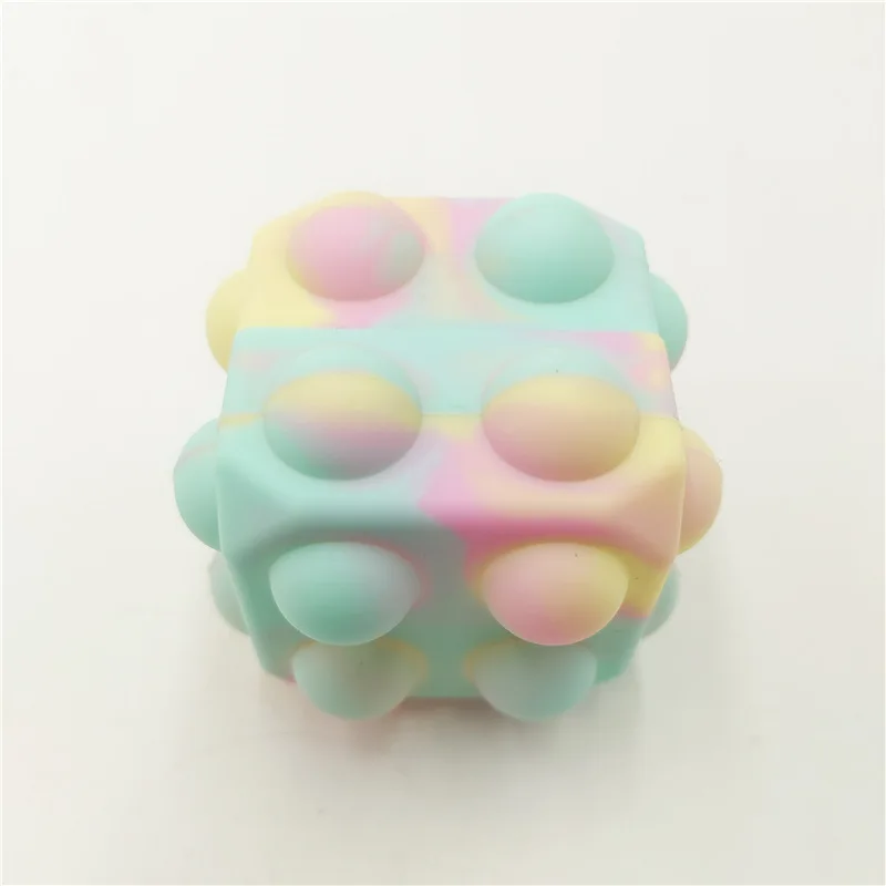 Squeeze toy 3D Stress Balls Fidget Toy Silicone Popping Push Bubble Square Fidget Ball kids adults relieve stress toys ball