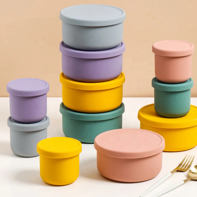 Factory Wholesale Oven Safe Food Grade Silicone Portable Kids Small Silicone Food Fruit Storage Sealing Container Box