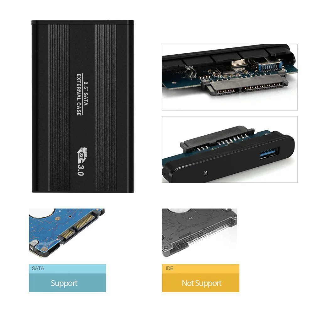 Aluminum 2.5 Inch SATA III to USB 3.0 5Gbps External HDD Enclosure Hard Drive Case SSD Box Support Hot Plug For Windows Mac