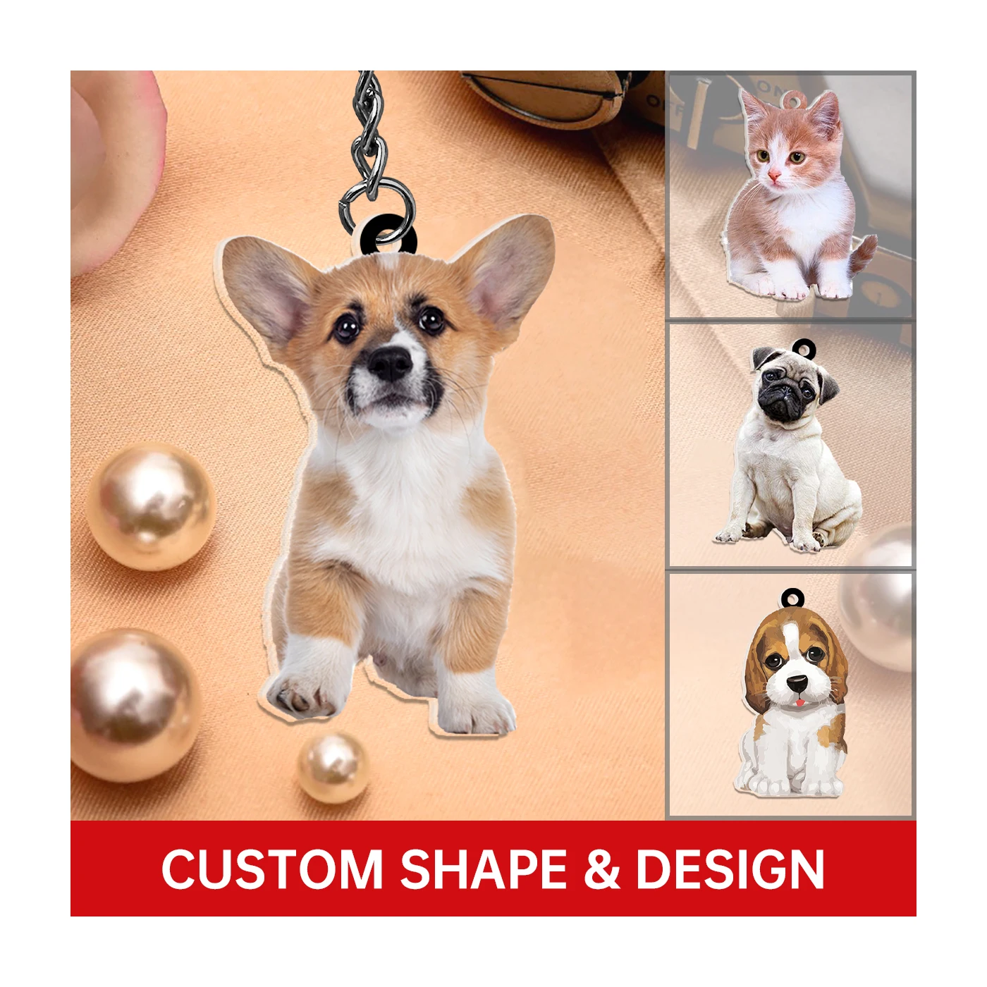 Customized Keychain with Photos Customizable Dog Memorial Cat Memorial Keychain Gift for Pet-loving People personalized Key Ring