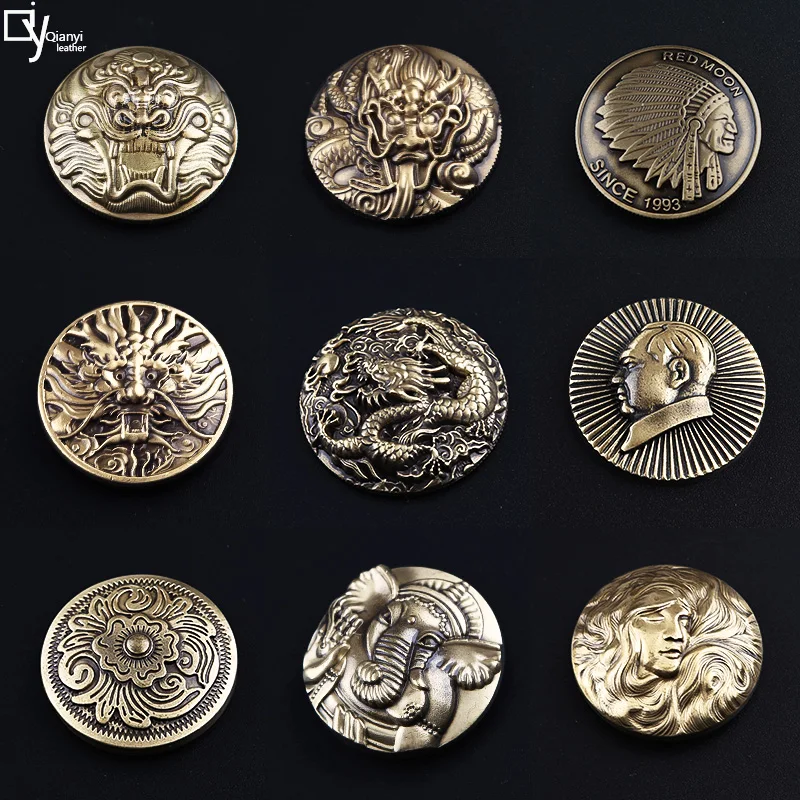 New brass cloth clasp coin clasp Indian coin clasp Dragon decorative clasp purse clasp handmade leather accessories