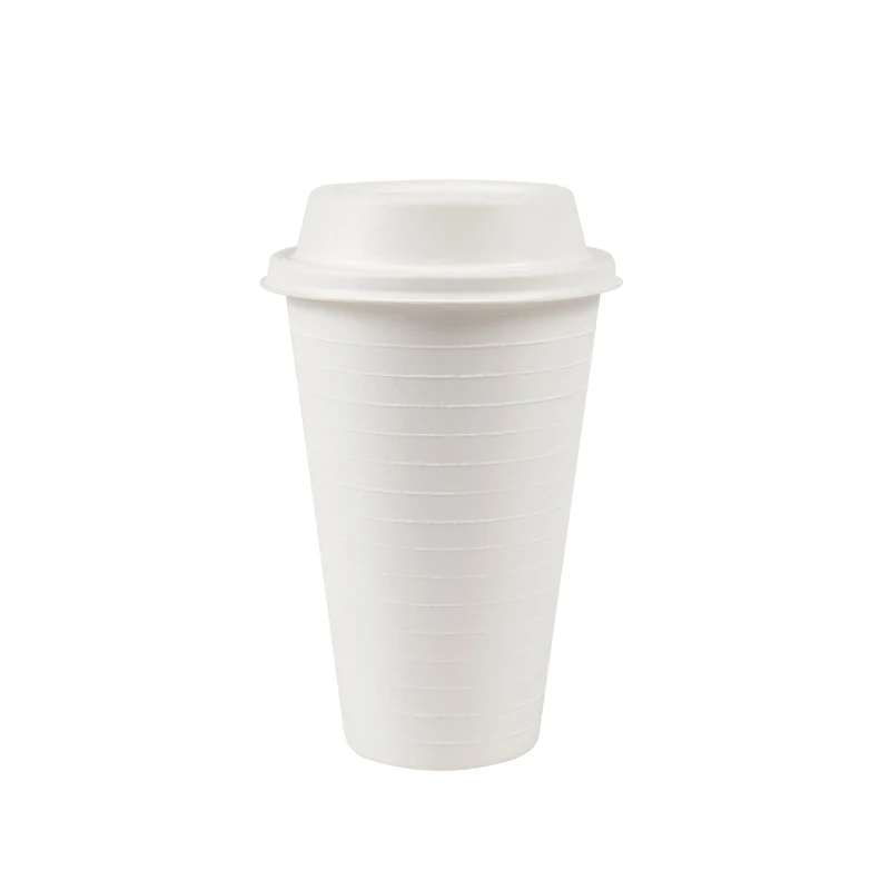 Promotional Widely Used Biodegradable Sugarcane Bagasse Paper Pulp Coffee Cup Tea Cup With Lid