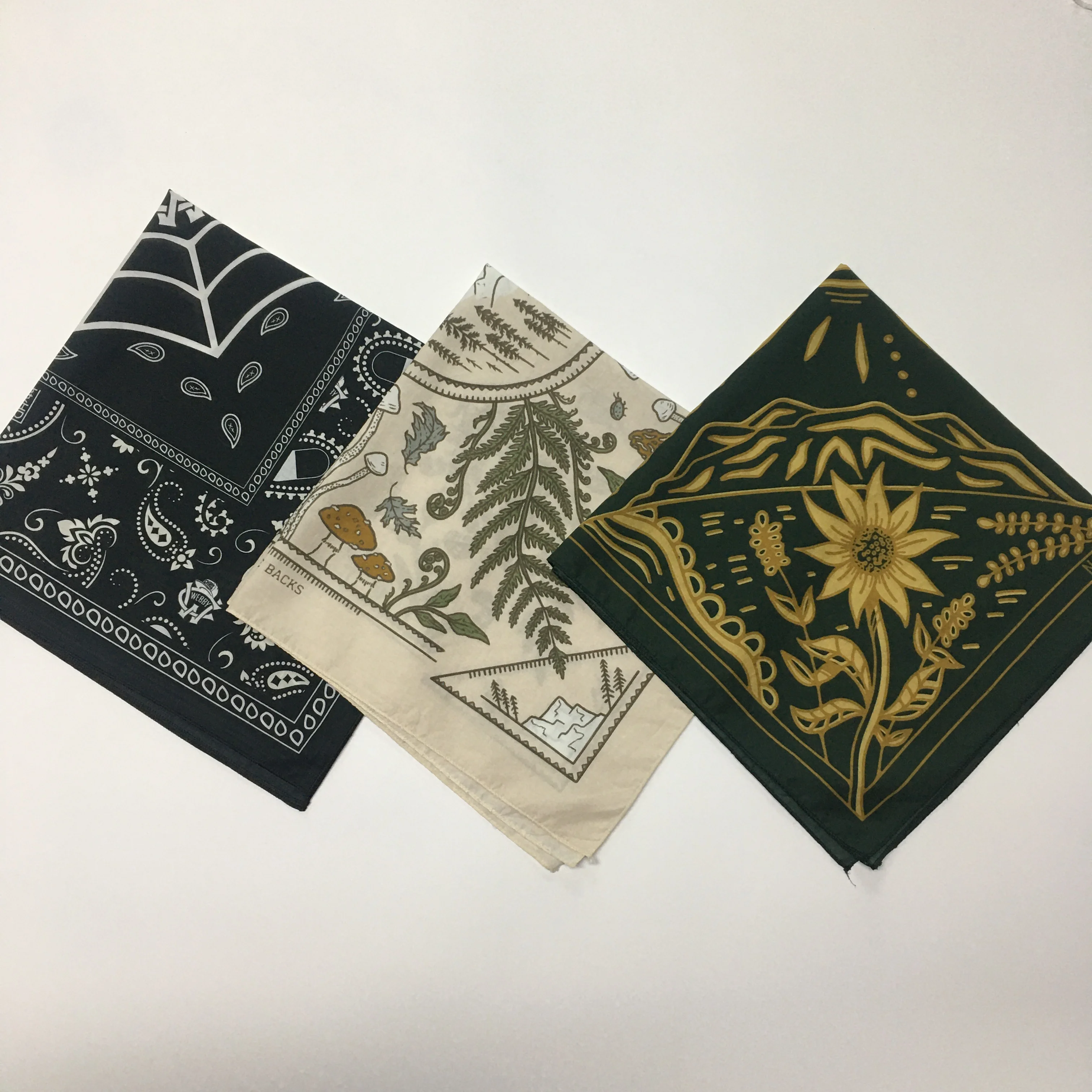 High quality square organic cotton custom logo sublimation print bandana American Flag print  bandana