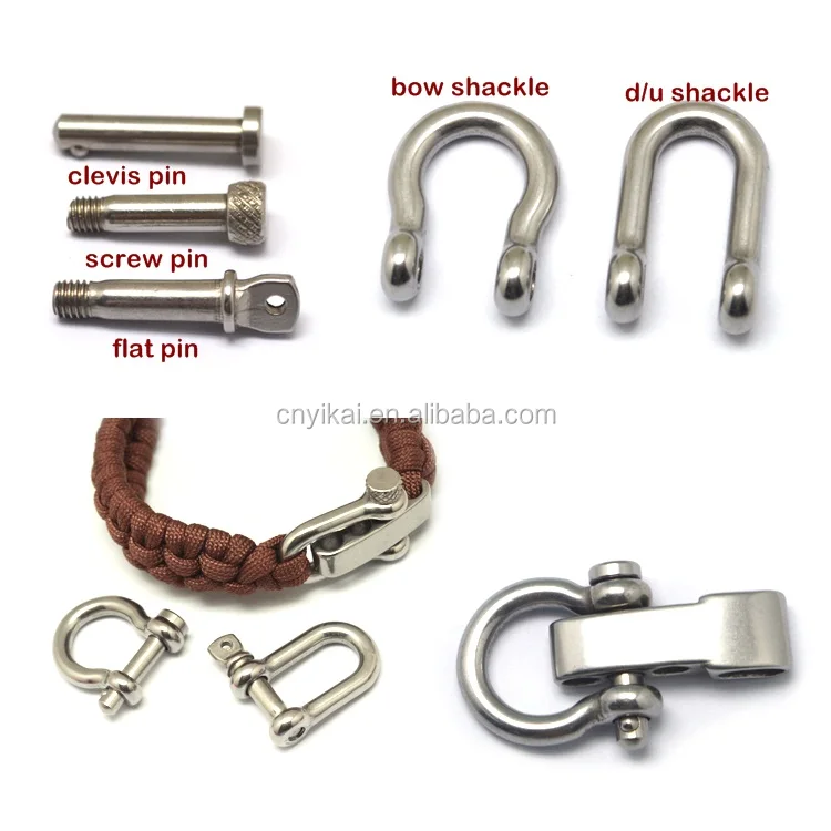 factory wholesale  survival shackle  adjustable  d shackle for paracord bracelet