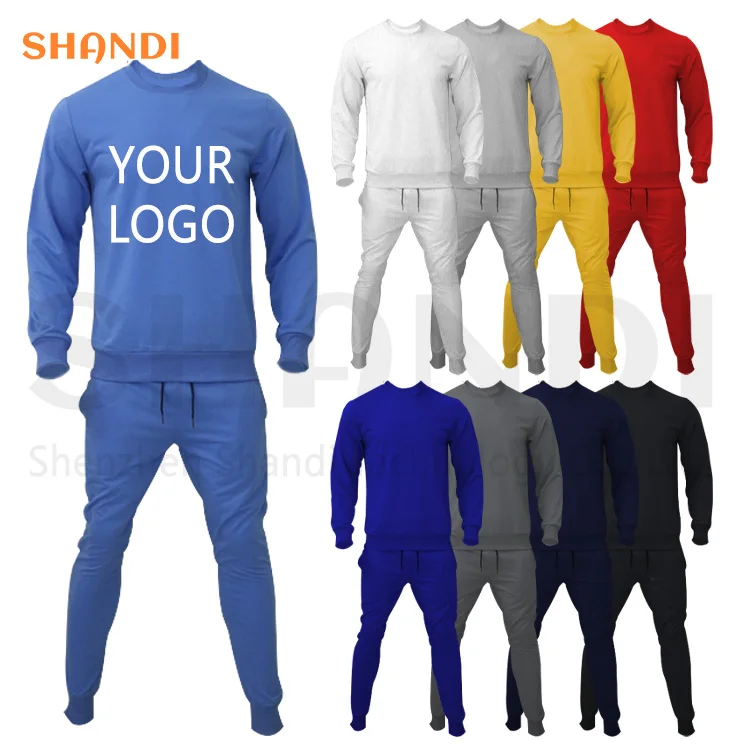 Custom Logo Men Joggers Suits Set Sportswear Pullover Hoodie Sweatshirts Sweatpants Fall Winter Sweatsuit Tracksuit