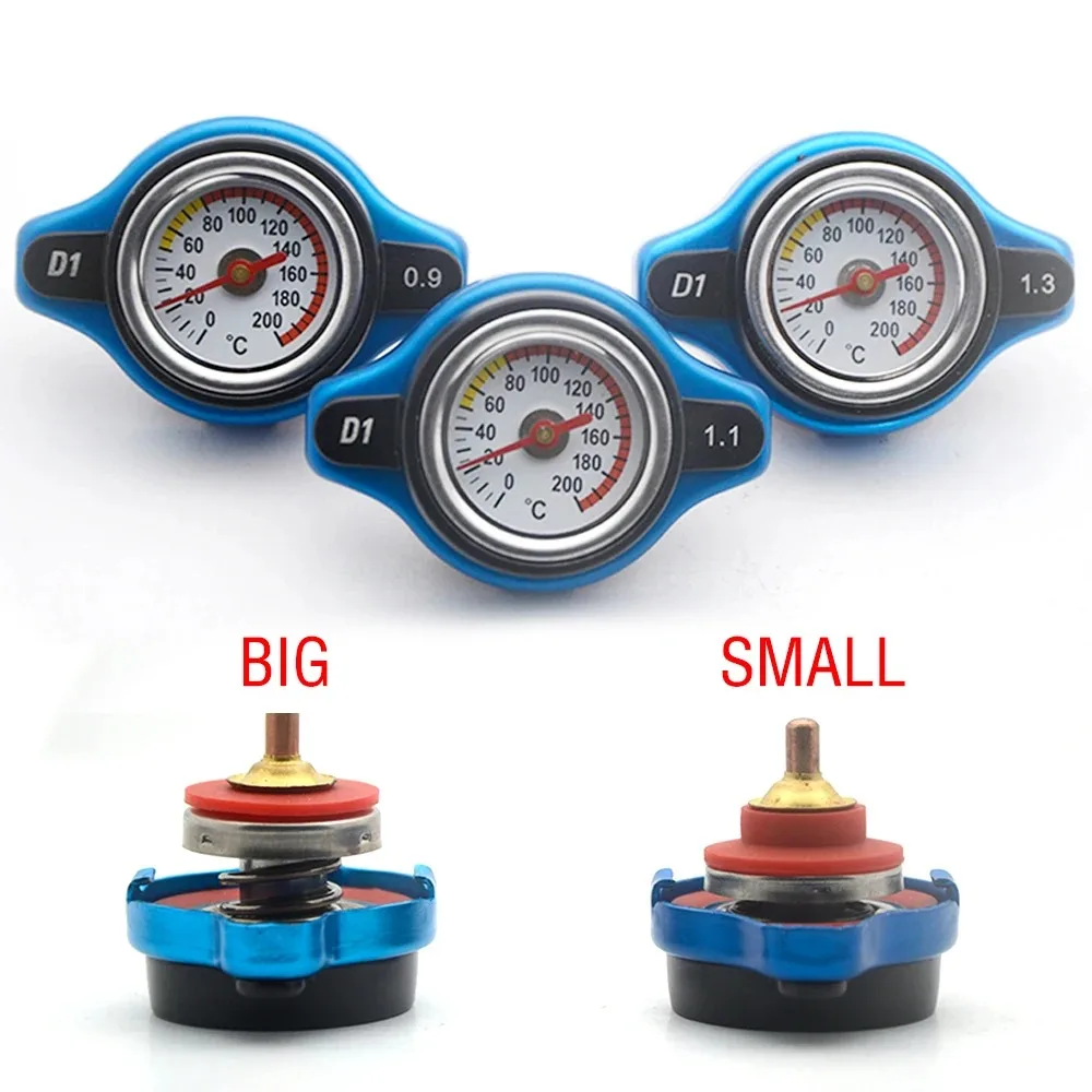 0.9/1.1/1.3Bar Universal  Car Water Tank Covers With  Thermometer Radiator Temperature Gauge Cap Pressure Temp Sensor