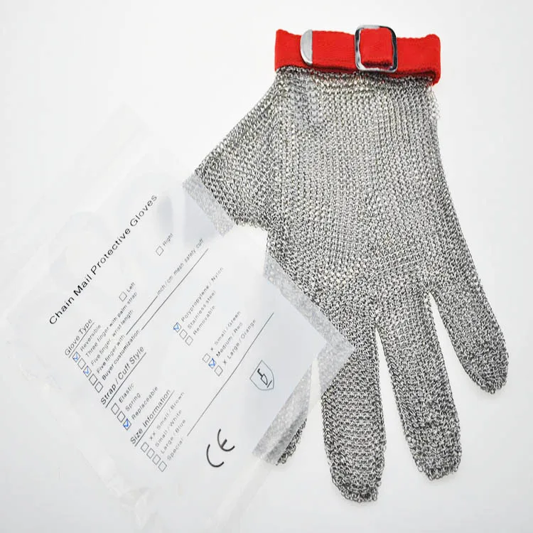 Five fingers 5101 type 304 Stainless steel wire mesh metal  gloves for cutting