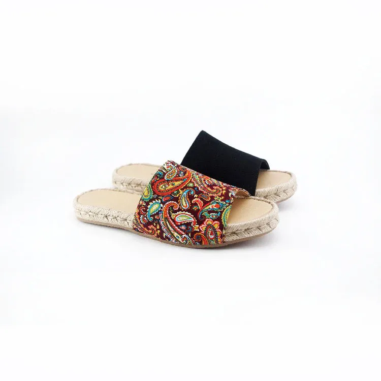 Ladies Slipper Shoes Flat Casual Print Cotton Flat Glitter Espadrille,Espadrille Summer Beach,Sandale Espadrille