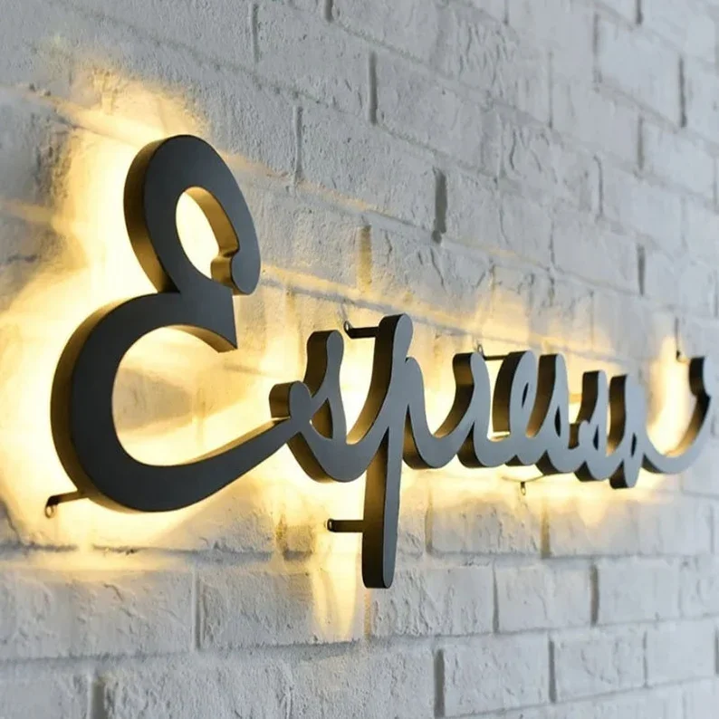 Office Commercial Business Reception Led Signs 3d Signage Backlit customizable store front sign Metal Logo channel Letter