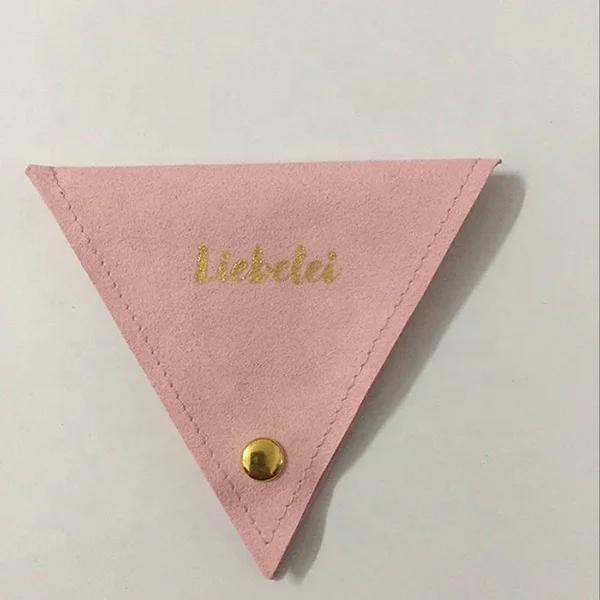 Special Triangle shape  suede pouch for jewelry packaging factory directly