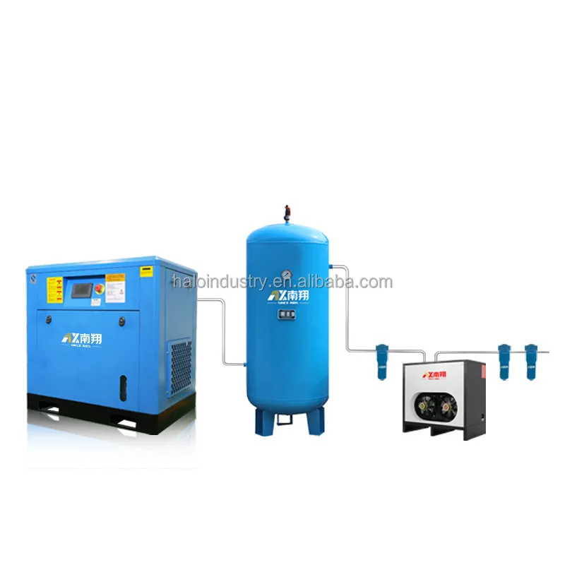 7.5kw 15kw 22kw 37kw 75kw Oil-Free and High Efficiency CE-Certified Screw Air Compressors for Industrial Operations