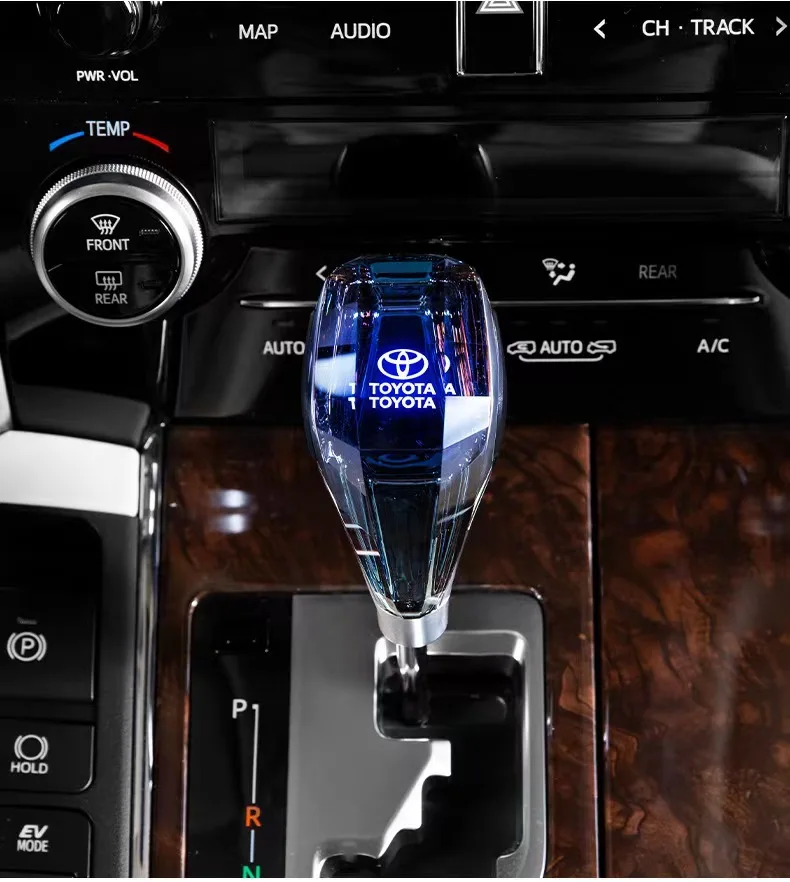 Universal Car accessories modified parts 8mm Thread LED colourful Car Crystal Gear Shift Knob with custom LOGO for Toyota BMW