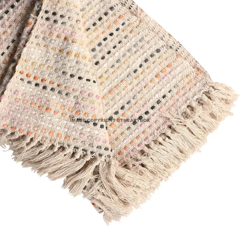 Throw Blanket Bear of Cute Factory Home Textile Handwoven Cotton Sofa Throw Blanket For Summer