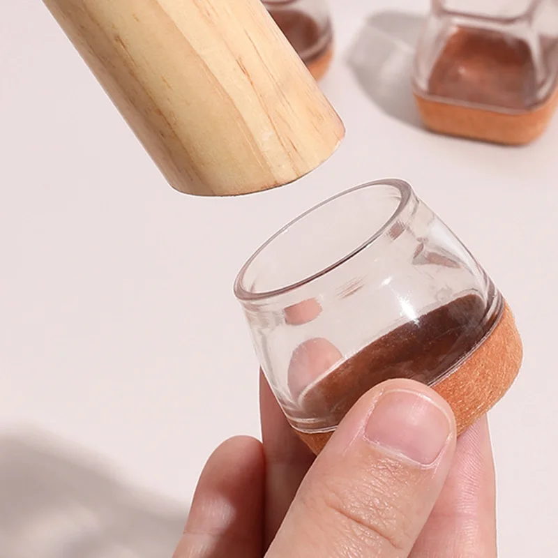 Chair leg floor protectors with felt furniture pads chair glides feet square furniture silicone protection cover