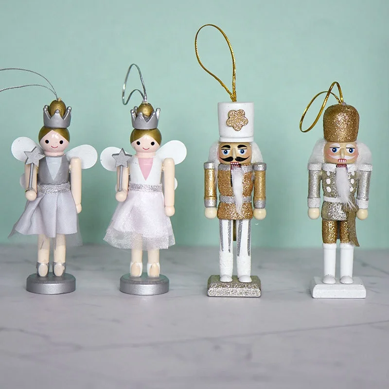 New Arrive Customized Christmas Gift New Mini Interior Pendant Nutcracker For Christmas Wood Doll Ornament
