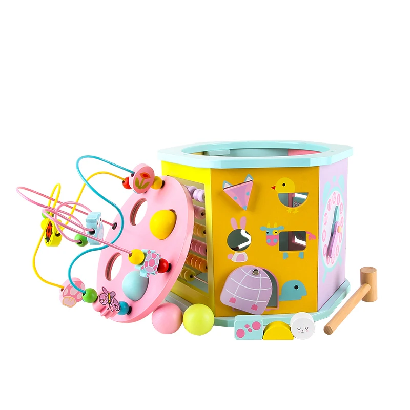 multifunctional beaded toys children montessori animal educational wooden toys