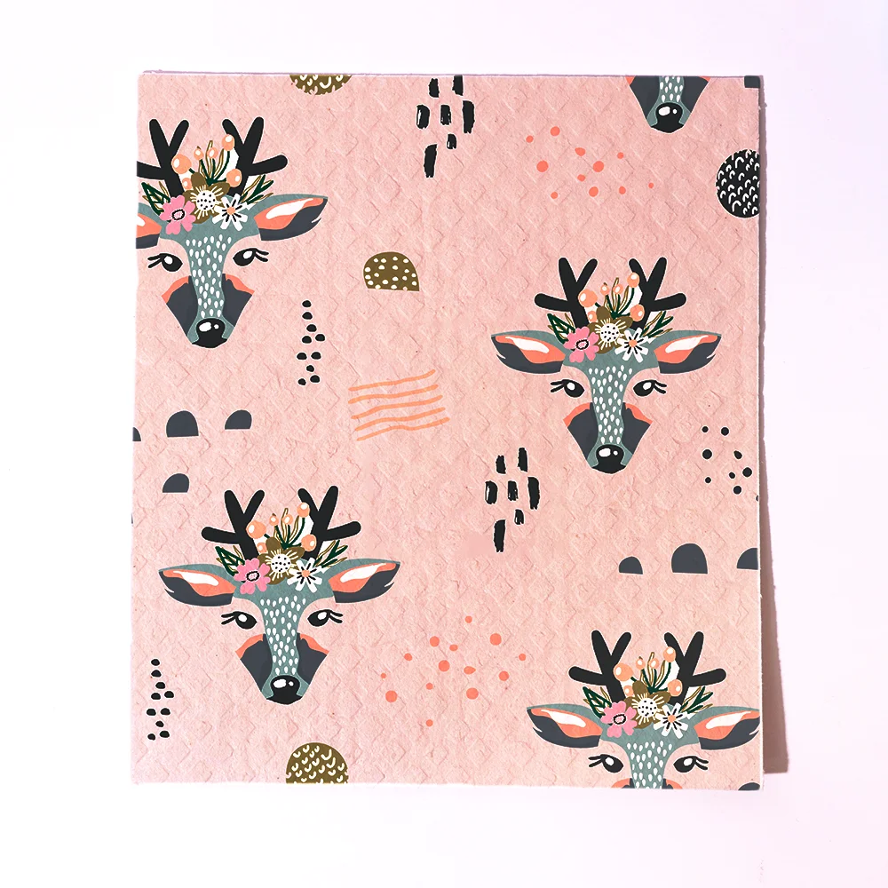 HOSHOM Cellulose Sponge Swedish Dish Cleaning Cloth Set Swiss Dish Kitchen Towels