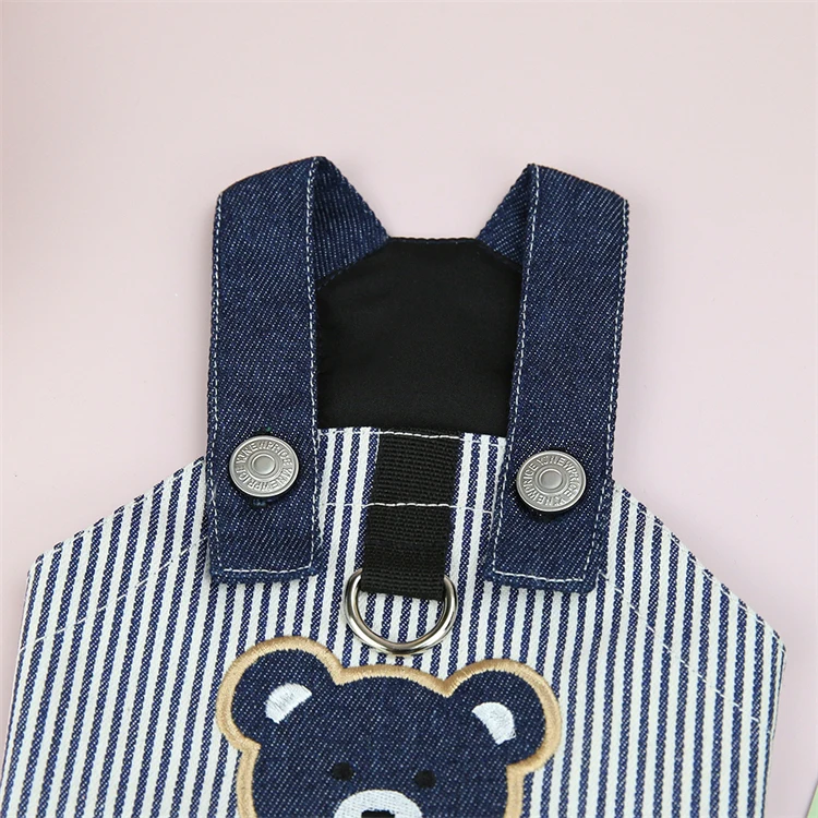Jeans Cat Dress With D Ring Pet Clothes Accessories Pet Costume Dress Europe Cute Cat Items Bear	Cat Harness Funny