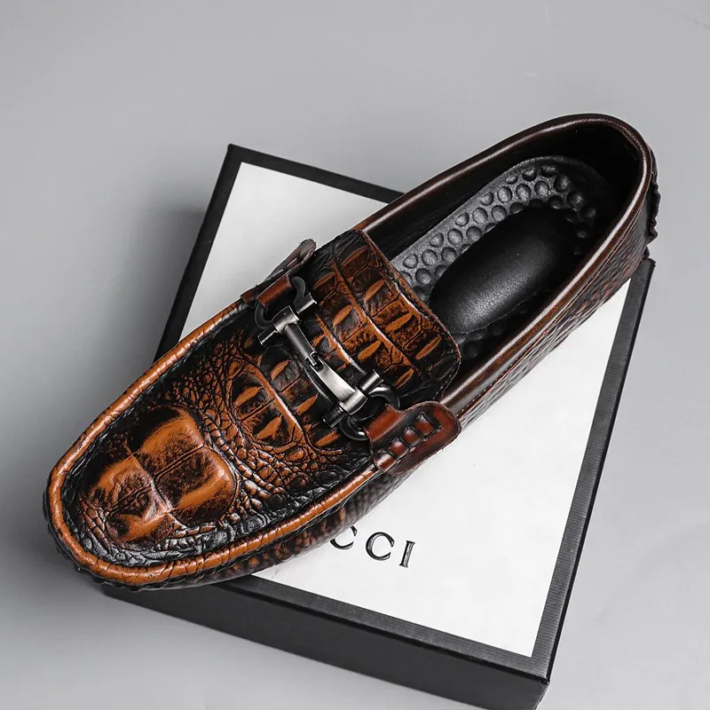 Italian Handmade Soft Driving Shoes Genuine Leather Formal Moccasins Dress Shoes for Men