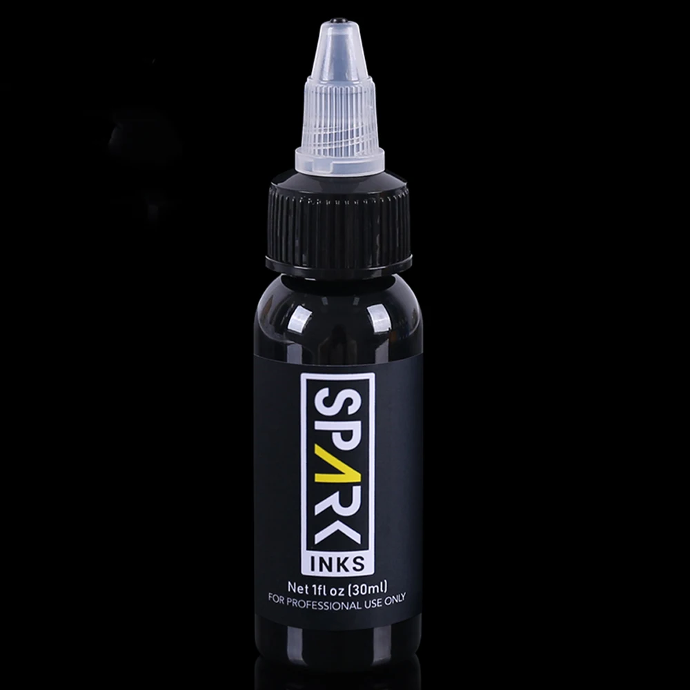 Spark Wholesale Custom 1OZ 30ML Cosmetic PMU Makeup 7 Color Organic Non-toxic Black Tattoo Pigment Rack