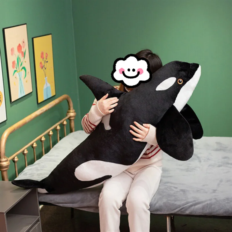 Shark Stuffed Sea Animals Lifelike Orcinus Orca Black Whale Plush Toys Big Fish Cloth Doll Children Birthday Gift