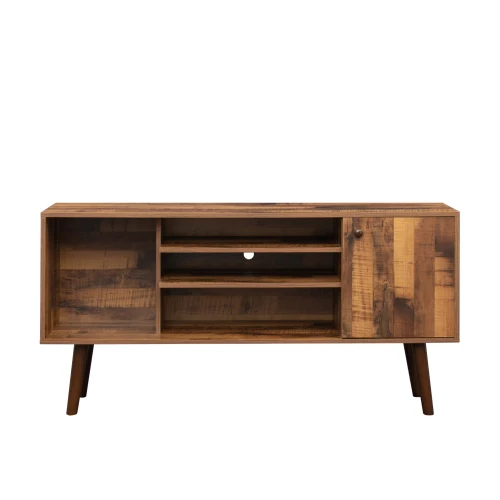 Mid-Century up to 60 Inches TV Stand Entertainment Center with Open Storage Shelves Cabinet TV Console for Living Room