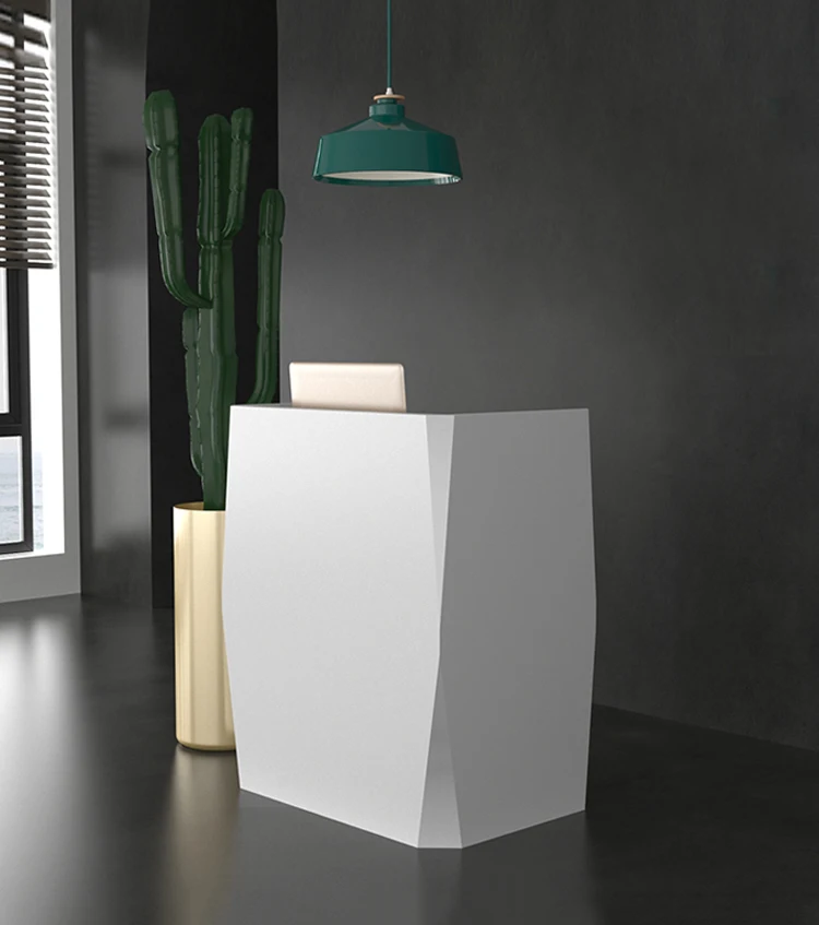 Customize White color wedding salon standing mini marble reception desk counter