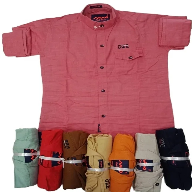 Best Quality New Pattern Pure Cotton Plain Boys Shirts