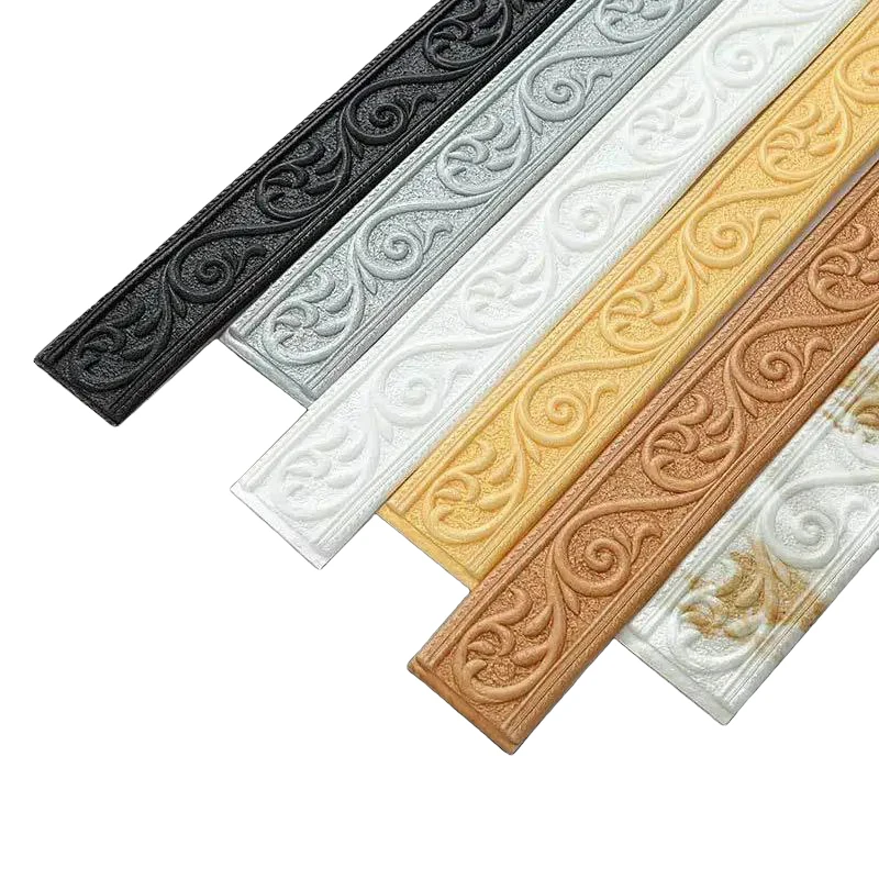 Quality Wholesale Moulding Kitchen Brushed Gold Wpc Self-Adhesive Skirting Boards With Cable Truck