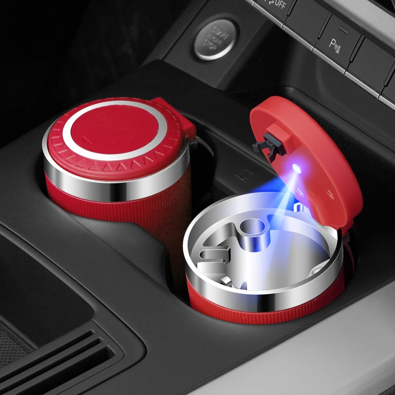 Автомобильные аксессуары для интерьера, индивидуальная Роскошная Автоматическая пепельница с синим светом и зажигалкой для AUDI