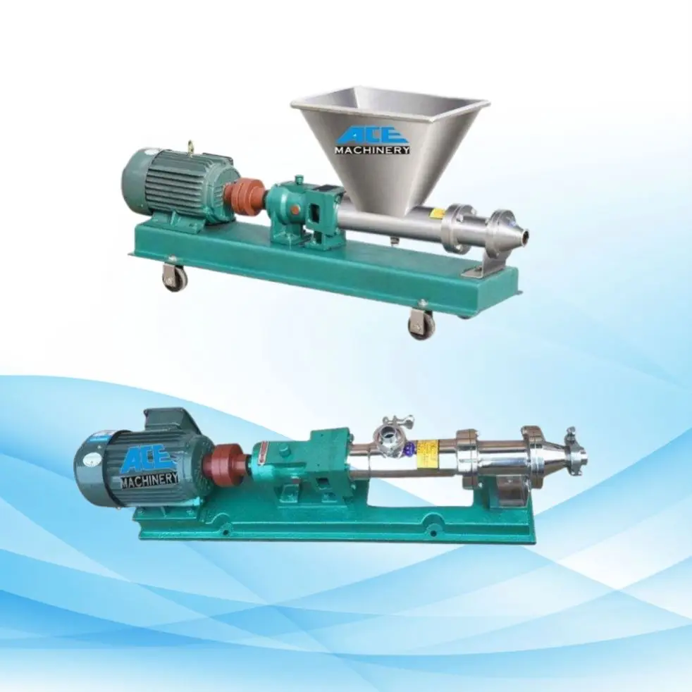 Ace Stainless Steel Helical Rotor Eccentric Screw Grease Conveying Corrosive Liquid Progressive Cavity Pump For Fruit Jam Pulp
