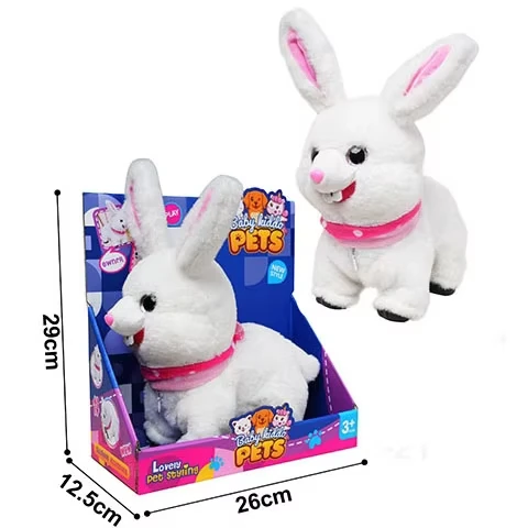 Children Puzzle B/O Electric Walking Dancing White Bear Dog Rabbit Plush Doll Toys Voice Control Touch With 8 Songs for Kids