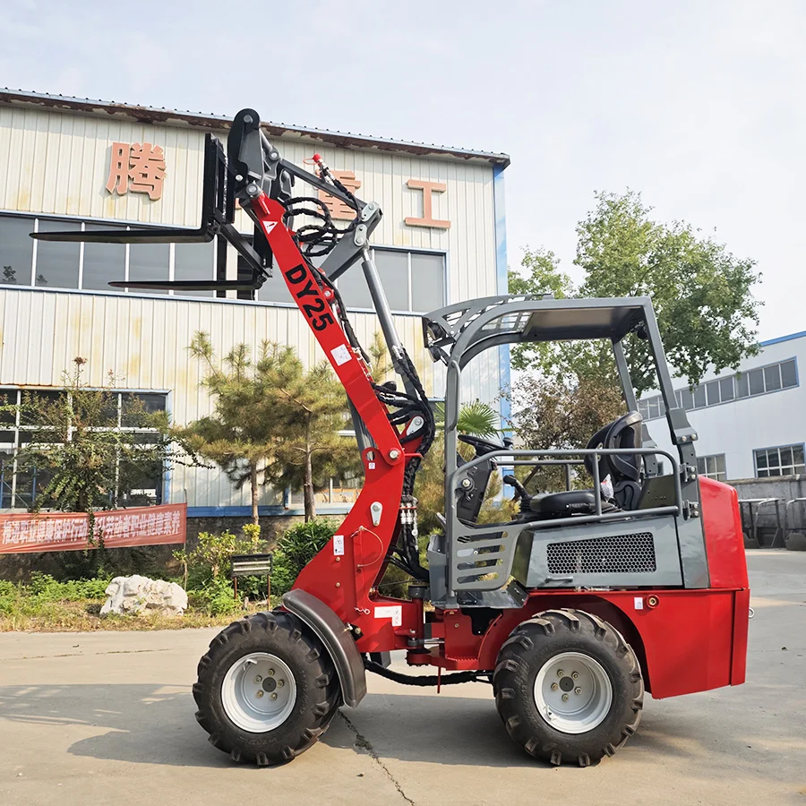 800kg Mini Wheel Loader DY25 Side-Tilting Cabin Garden Small Loader With Quick Hitch