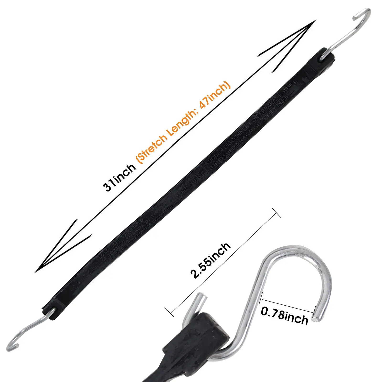 Top Quality 10'/15'/21'/31'/41' EPDM Bungee Cord