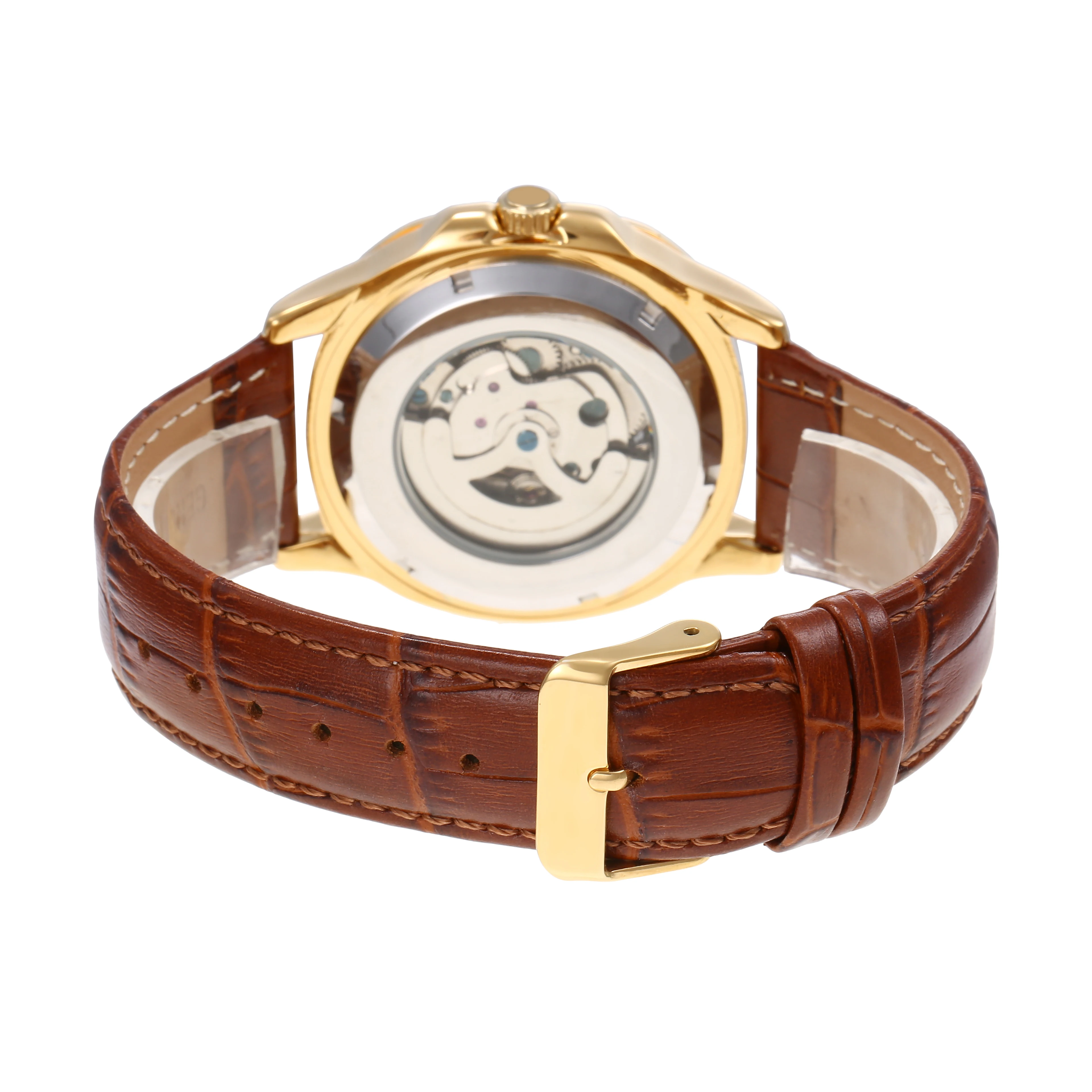 Fashion Luminous Gear Movement Design Male Mechanical Skeleton Wrist Watch