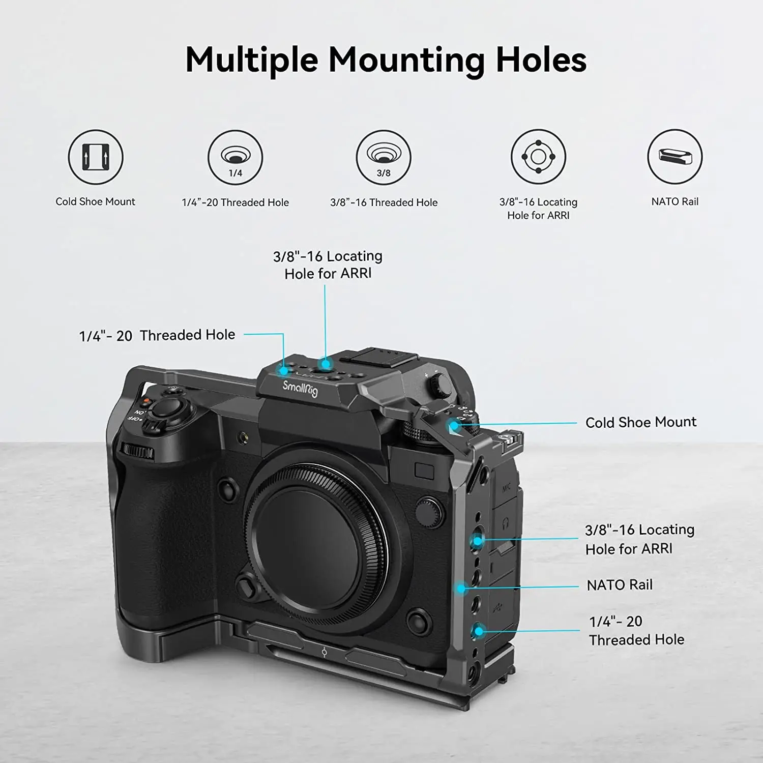 SmallRig X-H2 / X-H2S камера с полным каркасом для FUJIFILM алюминиевый сплав установка производства видео НАТО-рейками