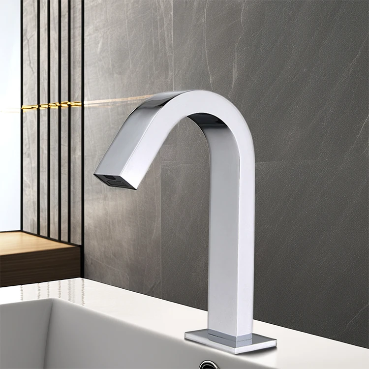 HY-155AD Automatic Intelligent Brass Basin Faucet Water-Saving Single Handle Free Motion Sensor Tap for Kitchen Sensor Bathroom