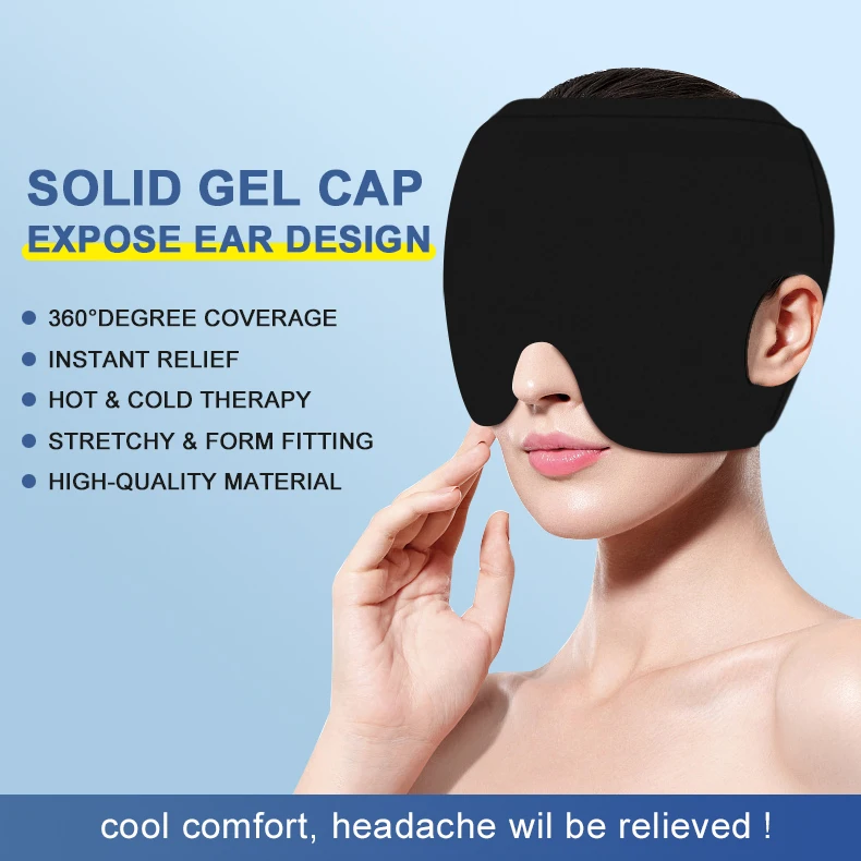 Ice Cap for Migraines & Unwinding, Head Ice Pack Migraine Relief Cap & Tension Headache Relief Cap, Cold Cap for Migraines