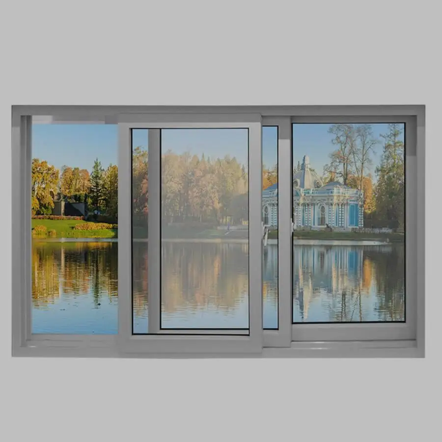 Home Security Hurricane Impact Proof Double Glazed UPVC Windows Plastics Frame Glass PVC Sliding Window