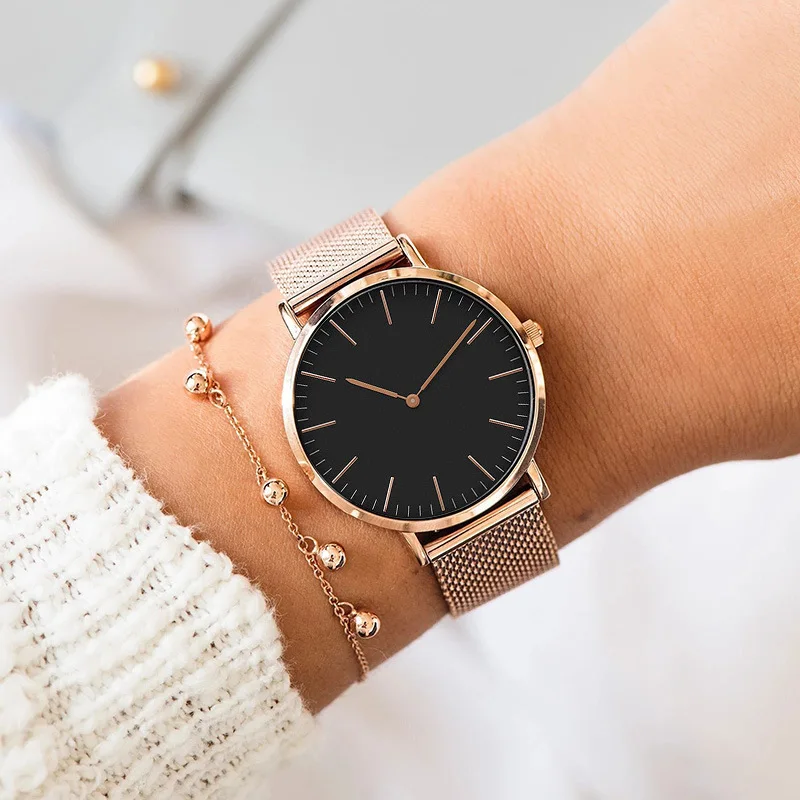 Factory Direct Price Metal braid band Fashion cute modern stylish Ladies quartz wrist watch for women