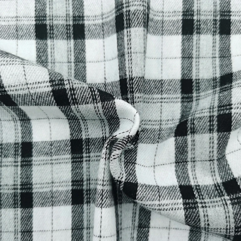 Factory direct sales four seasons warmth textile TC flannel brushed Sueded plaid yarn dyed woven fabric for