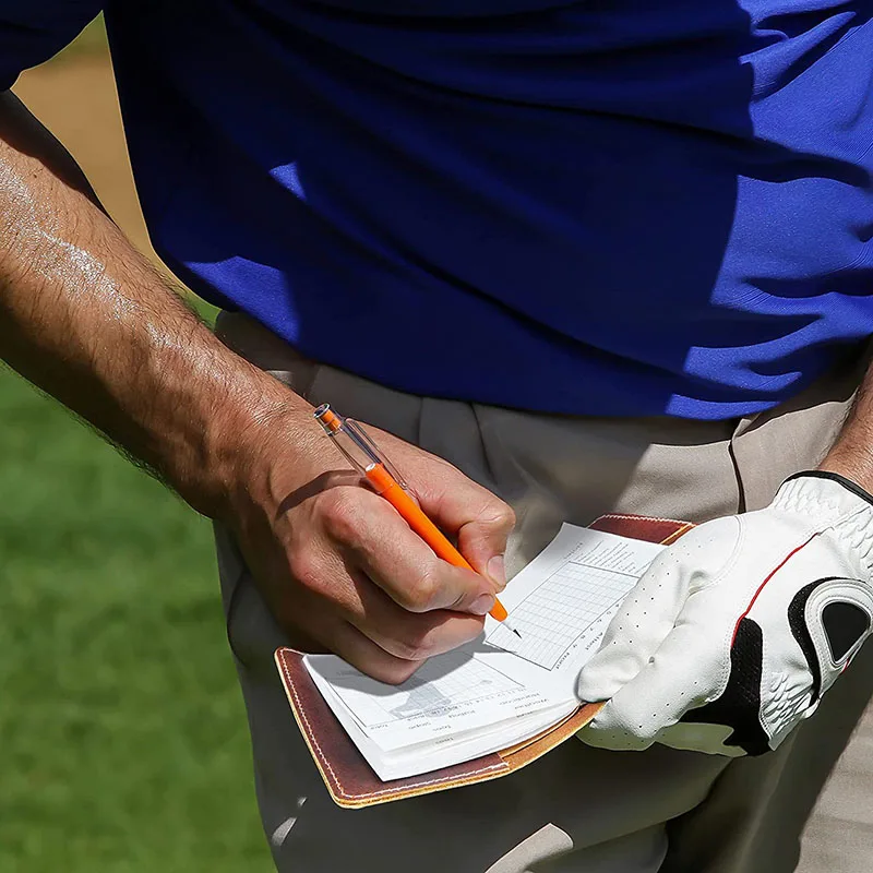 Refillable Golf Scorecard Book Cover Leather Golf Yardage Book Scorecard Holder