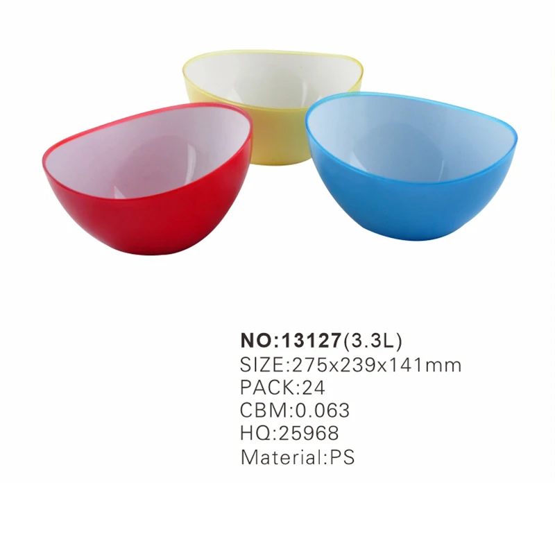 Microwave Safe Plastic Bowl Double Color Cereal Soup Rice Salad Bowls For Homewares