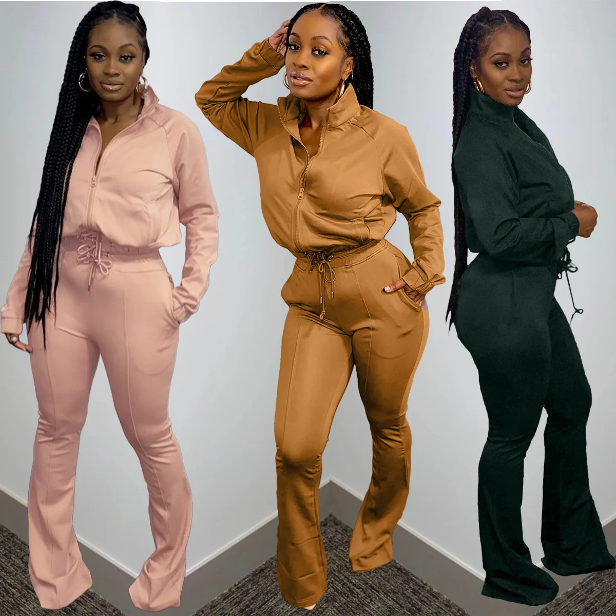 Plus Size Womens Winter Clothing 2021 Tracksuit Coats Fall Clothes Two Piece Pants Set Outfits Women