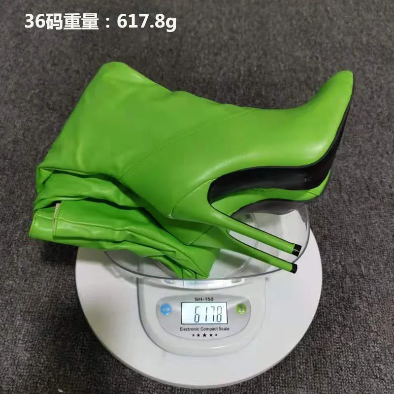 Bright Colors Botte Hiver Pour Femme Cuir Leather Leg Warmer Overknee Long Winter Sexy Thigh High Boots Heels